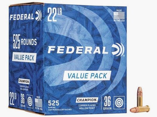 FEDERAL KK-Munition .22lr HV HP Copper 36 grs 525 Stk    FED745