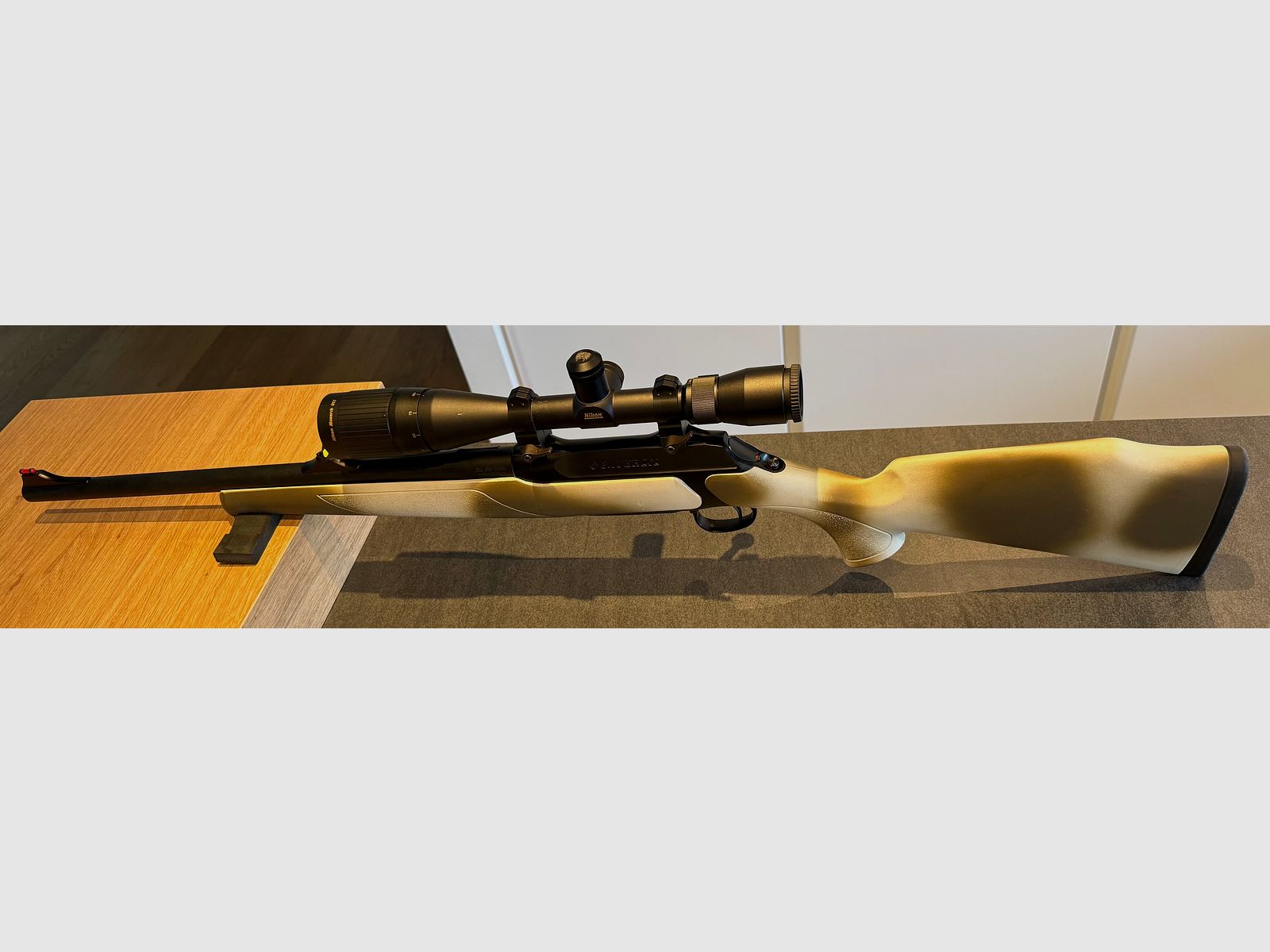 Sauer 202 repeating rifle in caliber .308 Winchester with Nikon Monarch UCC 6.5–20× scope