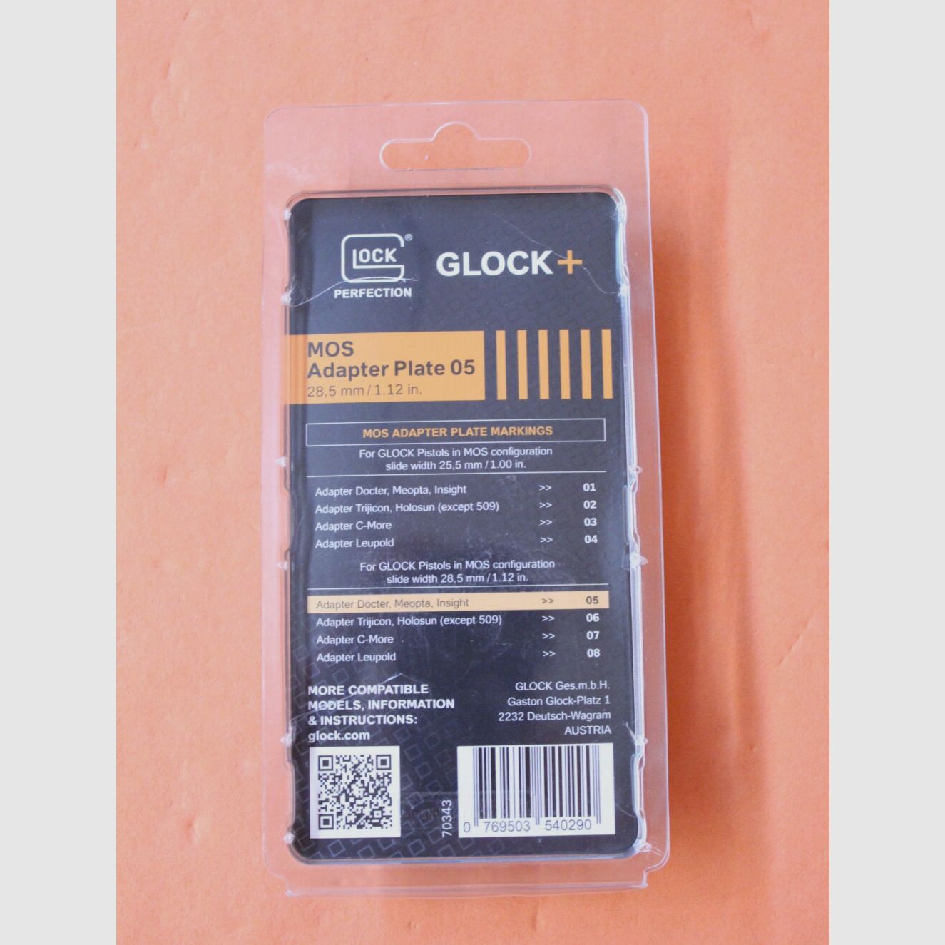 Glock Glock MOS: Placa adaptadora 05 para visores de punto rojo Docter/ Meopta/ Insight/ Vortex/ Burris