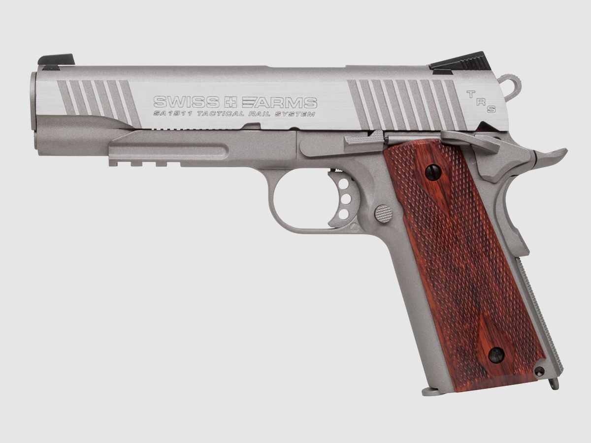 Swiss Arms P1911 Stainless 4,5mm BB - Druckluft Co2 BlowBack