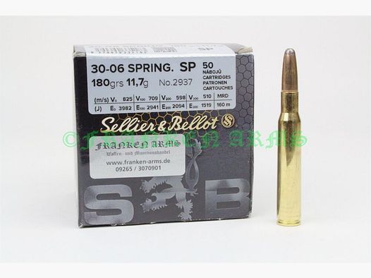 Sellier&Bellot .30-06 Spr. SP 180gr. 11,7g 50 Stück Staffelpreis