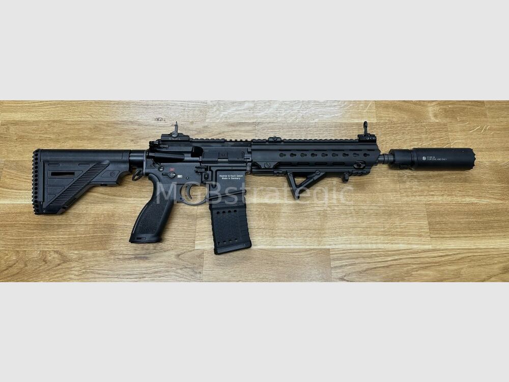 Heckler & Koch MR223 A3 Slim-Line 11" cañón - rifle semiautomático .223Rem incluido silenciador ASE UTRA Dual 556-Short-QM2 Gen2 Cerakote - versión civil HK416 / G95K / G38 / con mejoras