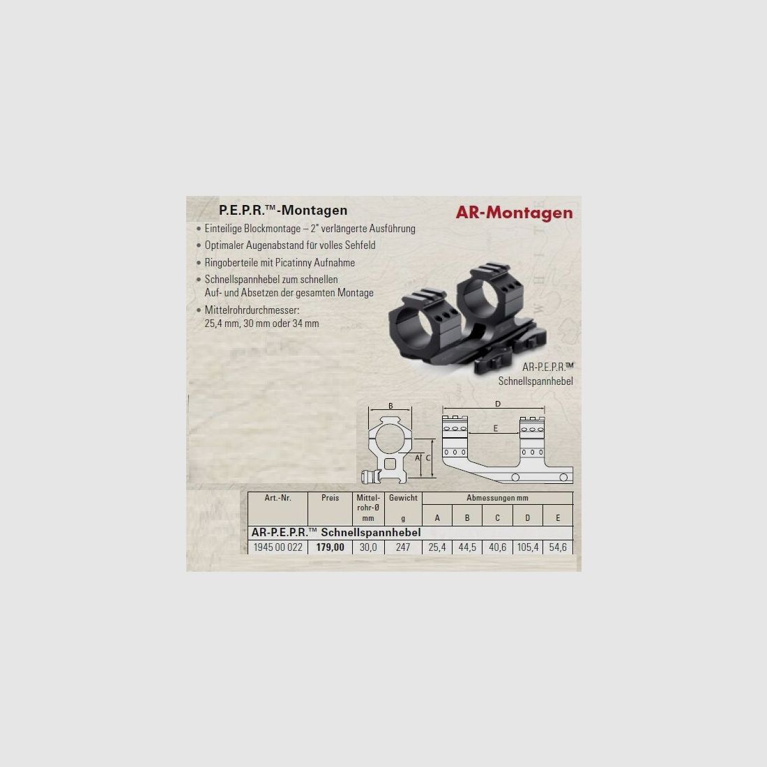 Burris P.E.P.R QD Mount Montage 30mm