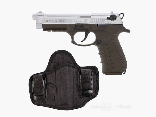 Zoraki	 918-P Schreckschusspistole 9mm PAK Chrom ODG Holster Set