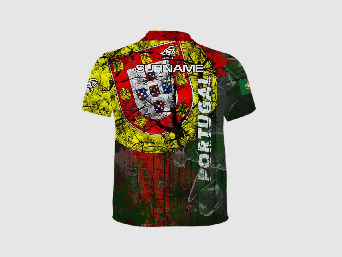 DED Portugal Theme Casual T-Shirt, Größe: L, Benutzerdefinierter Name: Mit Benutzerdefiniertem Namen, Kleidungstyp: Regulär (Herren), Bild 2 von 3