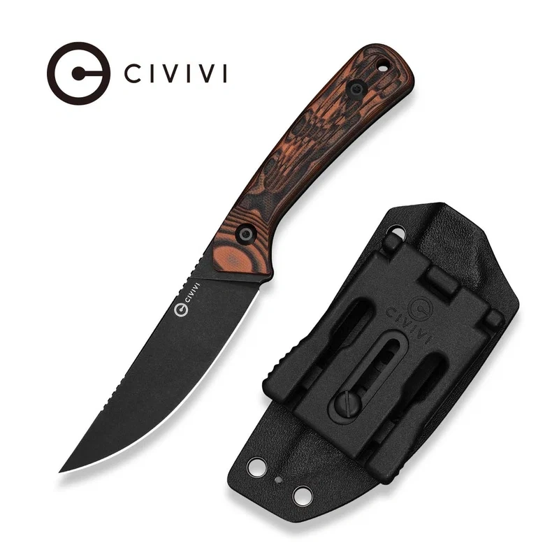 Civivi Carveth Messer Orange-Schwarz G10, Schwarz stonewashed AEB-L (C25040-2)