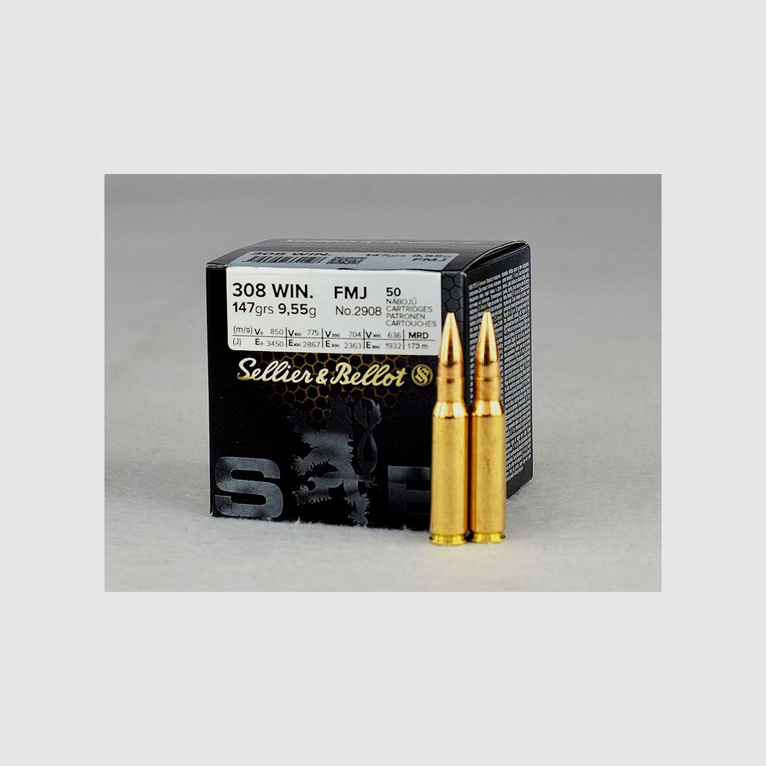 Sellier & Bellot .308 Winchester, FMJ 147 grs 1 Packung (50 Schuss á 0,898 €*)