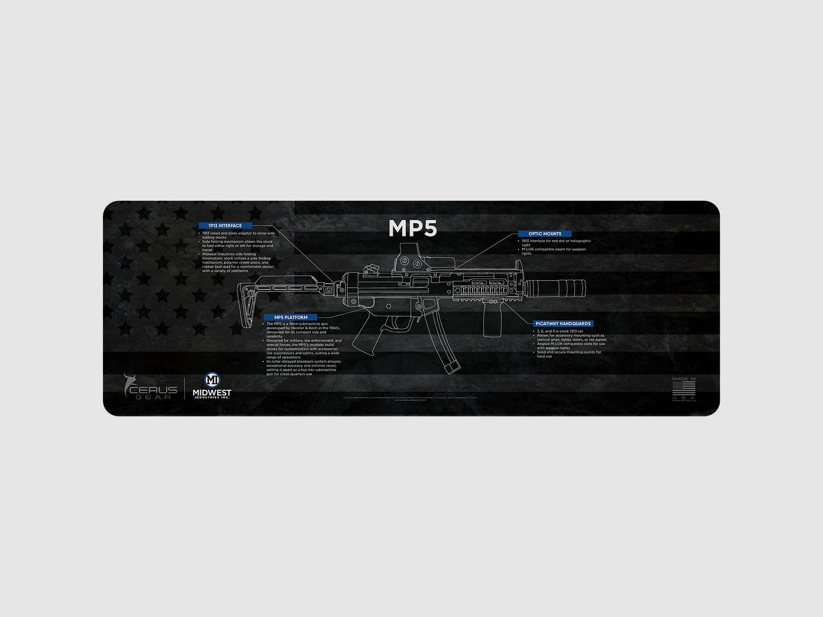 MIDWEST INDUSTRIES Heckler & Koch MP5 Gun Mat Series 36x12