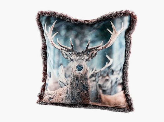Gilde Stoff Kissen Hirsche Winter