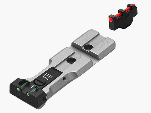 LPA Sights FIBER-Optic Green-Red with Picatinny for S&W Revolver, Silver-Finish Front Sight for Staking: For K, L, and N Frames