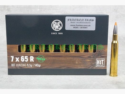 RWS	 HIT 7x65R 140gr. 9,1g 20 Stück Staffelpreise