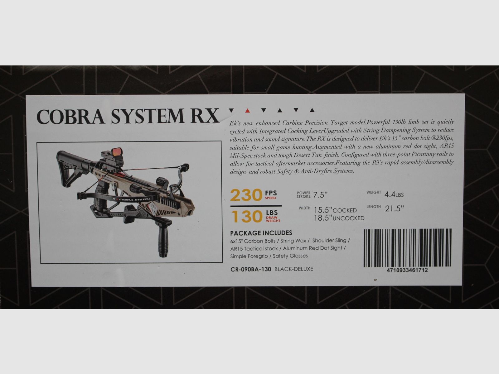 Armbrust COBRA System RX 9 130 lbs Repetierarmbrust, Taktisch,  wie neu, mit viel Zubehör