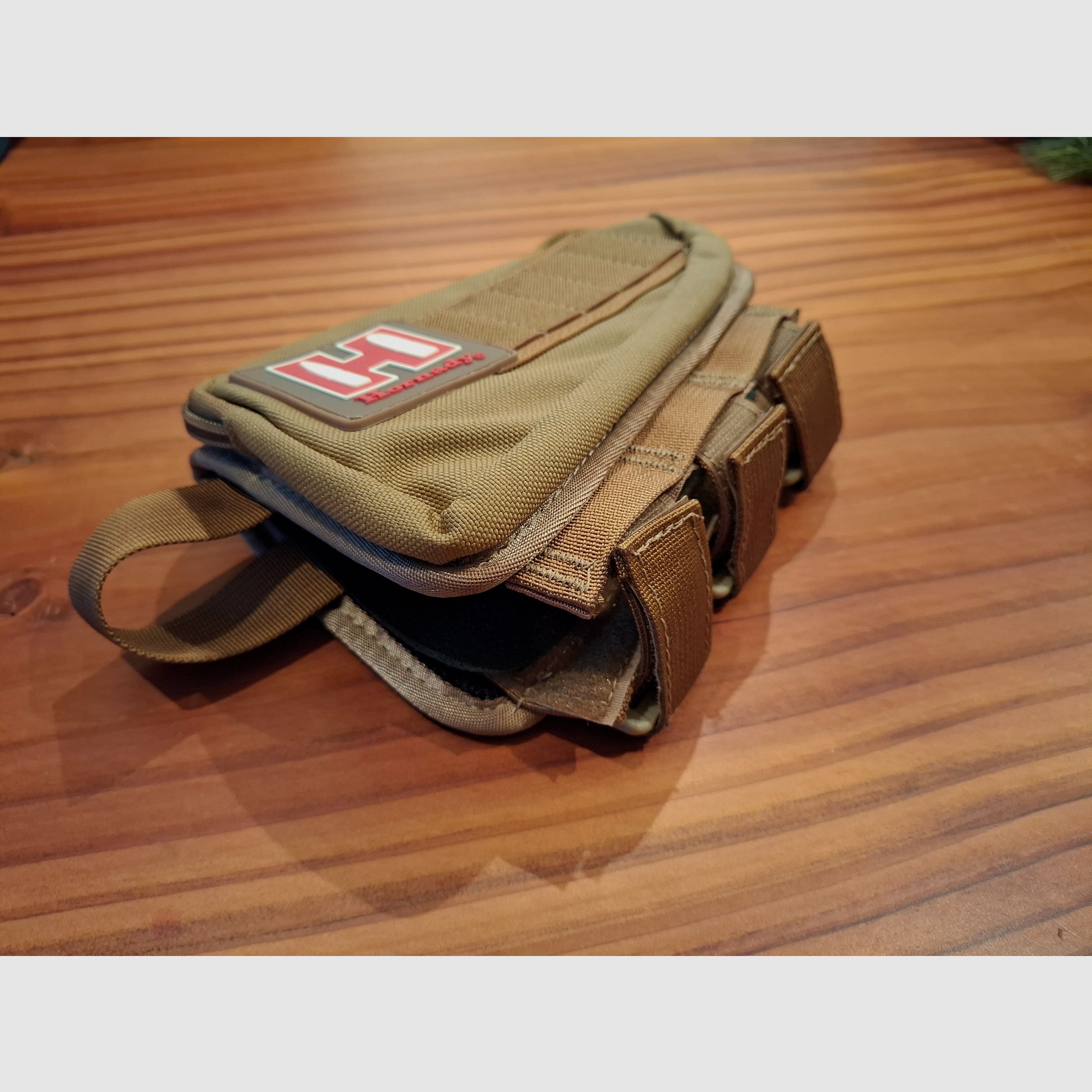 Hornady calciolo per fucile Gun Cheek Piece Khaki / Tan destro come nuovo