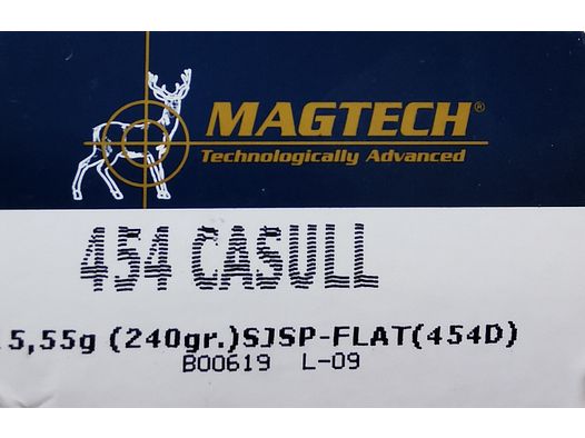 Revolverpatronen Magtech 454 Casull 15,55g. 240GR. SJSP-Flat (454D) !!!