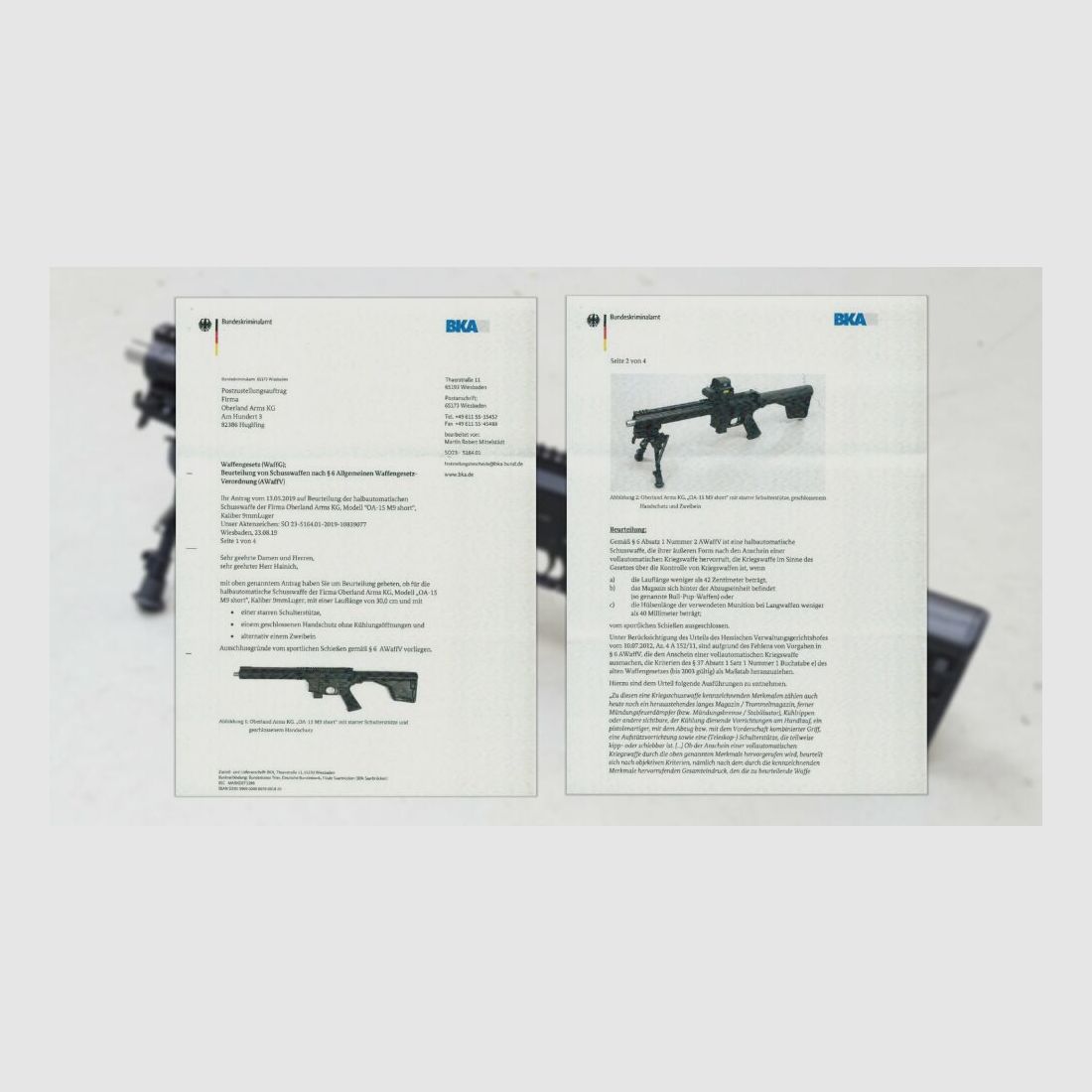 Oberland OA-15 PR M9 SHORT, 12" Heavy Barrel, OA MSR Handguard 9,5", beids. Sicherung, OA M4-Schaft, BUIS