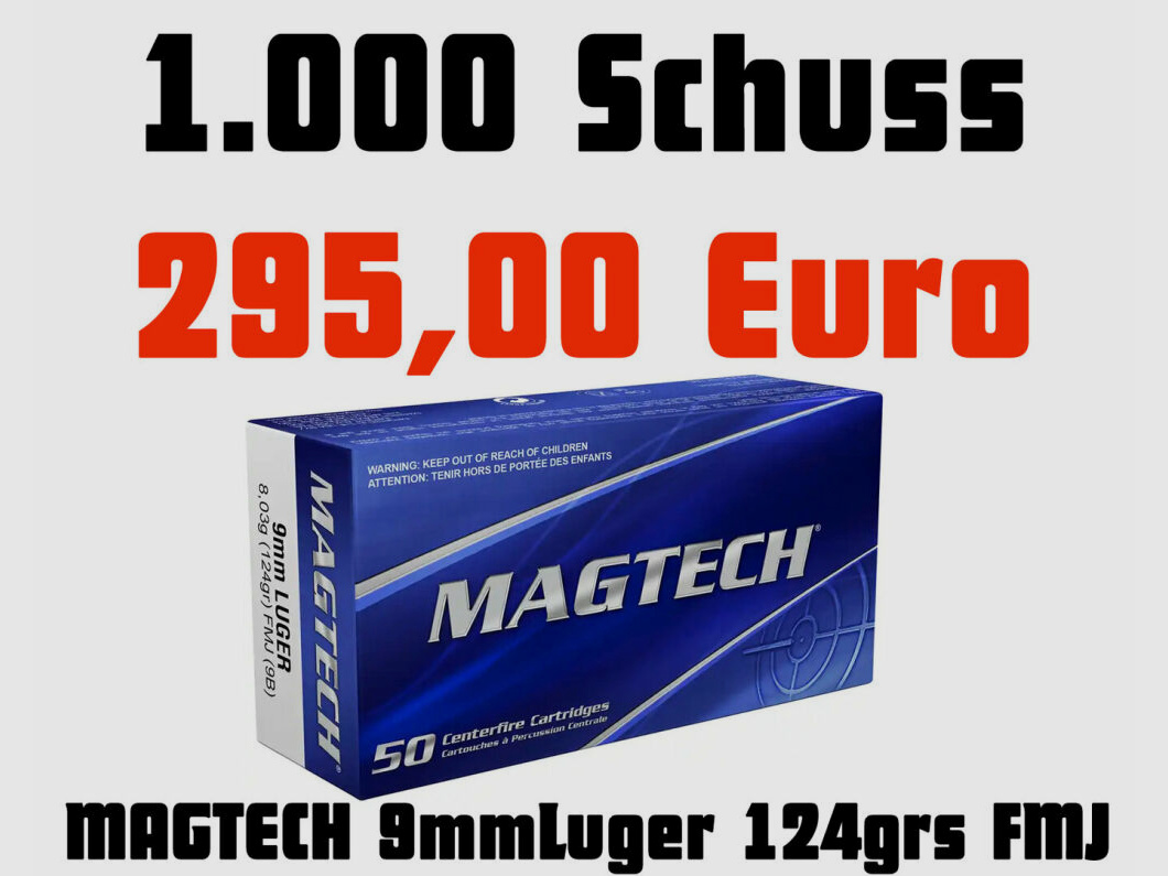 Magtech Full Metal Jacket 8,0g/124grs. 1.000 disparos