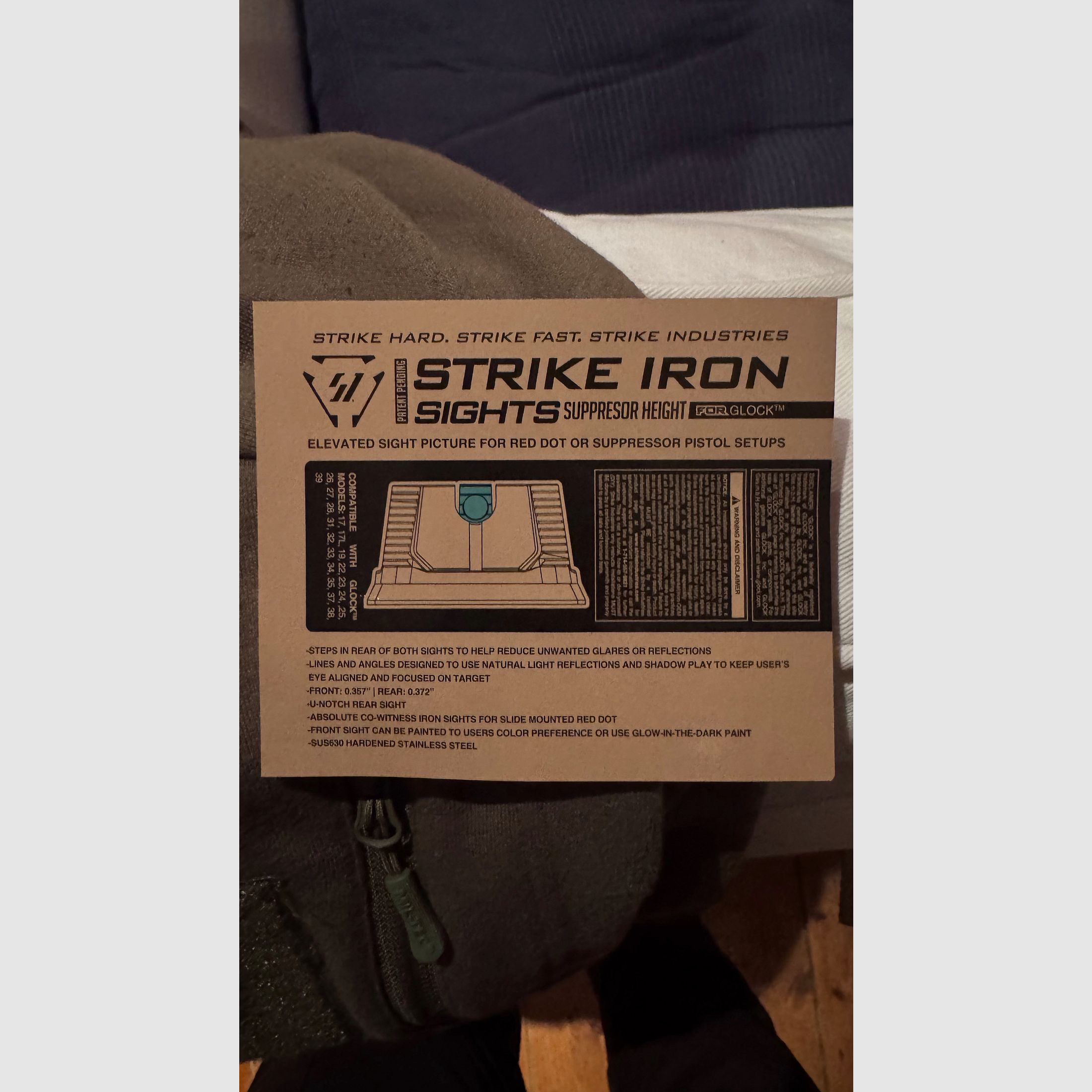 Strike Industries Strike Iron Sights Glock MOS