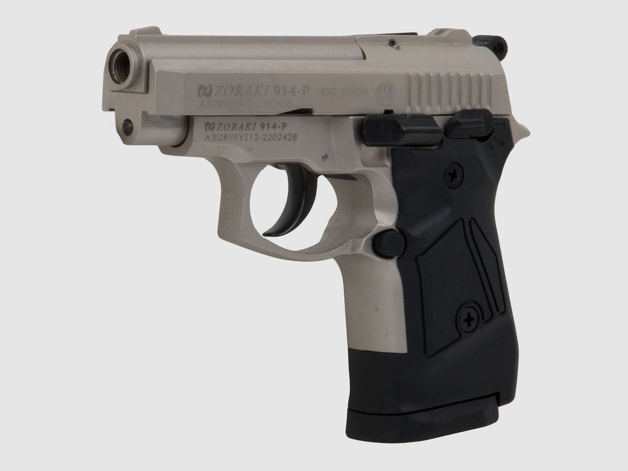 Schreckschuss Pistole Zoraki 914-P Satina PTB 1070 Kaliber 9 mm P.A.K. (P18) + 50 Schuss