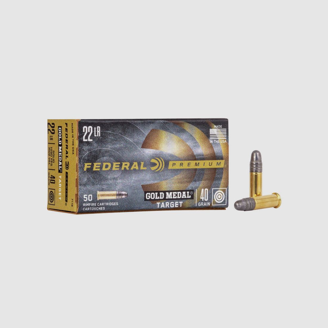 Federal Premium Gold Medal .22 LR 40GR LRN 50 patronen