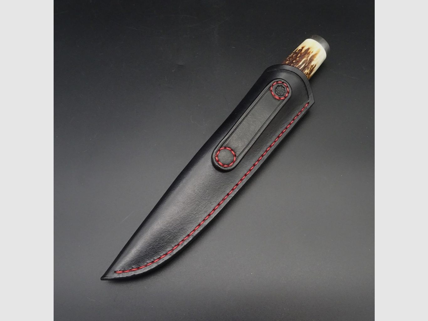 Preis inkl. 19% MwSt - Messer Schmidbauer Hunter Jagdmesser Damastklinge (9,4 cm), Sambar Hirsch