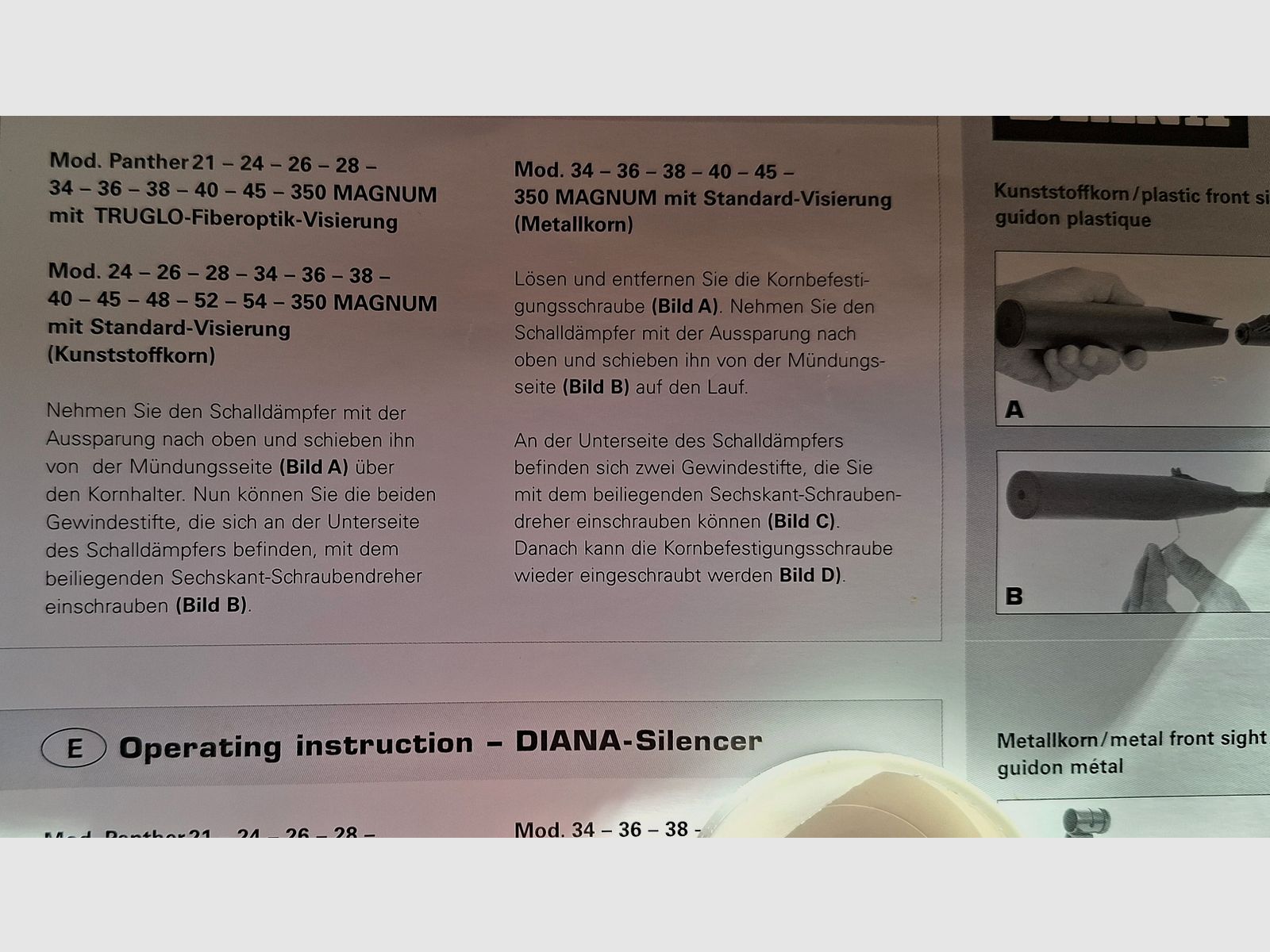 Diana Schalldämpfer Cal. 4,5 - 5,5 mm