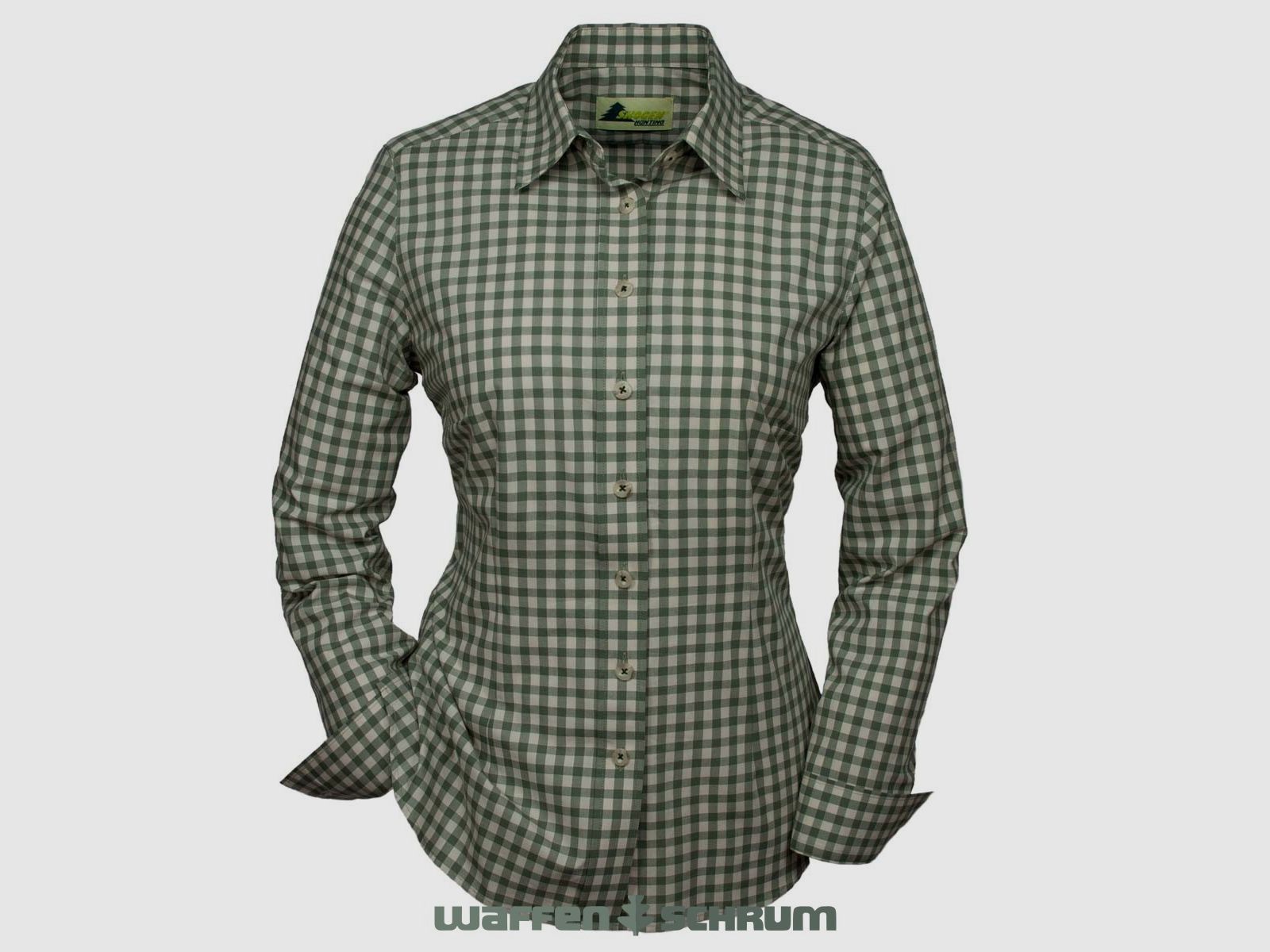 Skogen Bluse Karo 1/1 Arm Dkl.-oliv