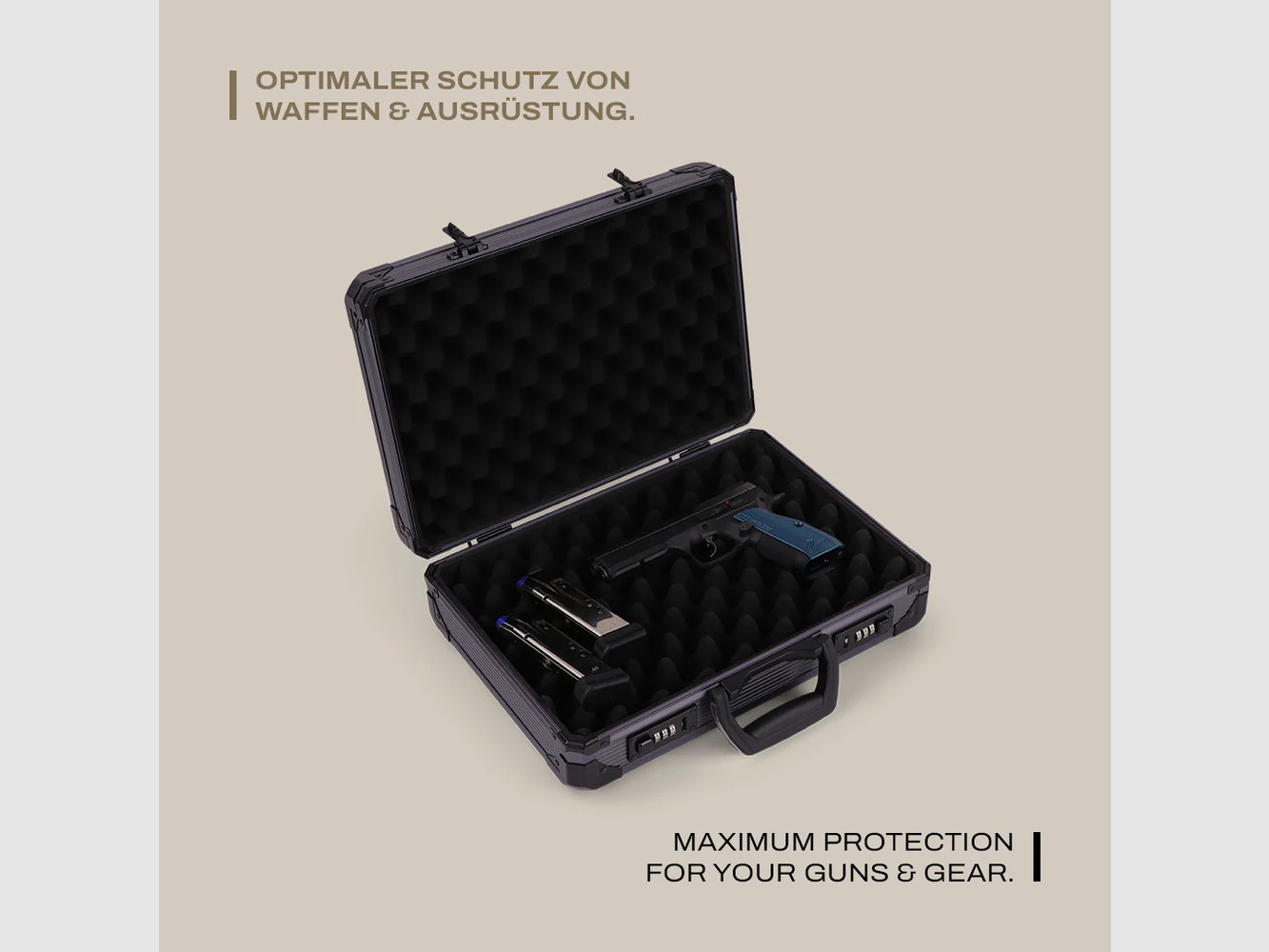 Winter W14 Alu Pistol Case 38 cm – Maletín de aluminio para armas cortas