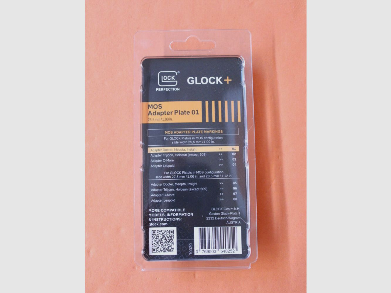 Glock Glock MOS: Adapterplatte 01 für Leuchtpunktvisiere Docter/ Meopta/ Insight/ Vortex/ Burris