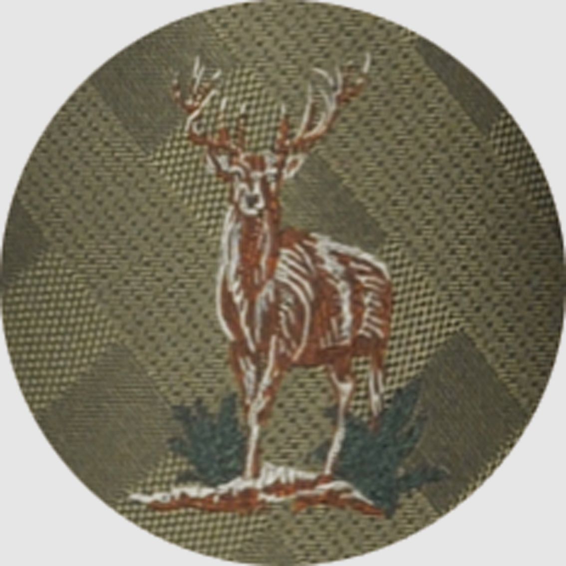 Krawatte Motiv Hirsch - grün karriert