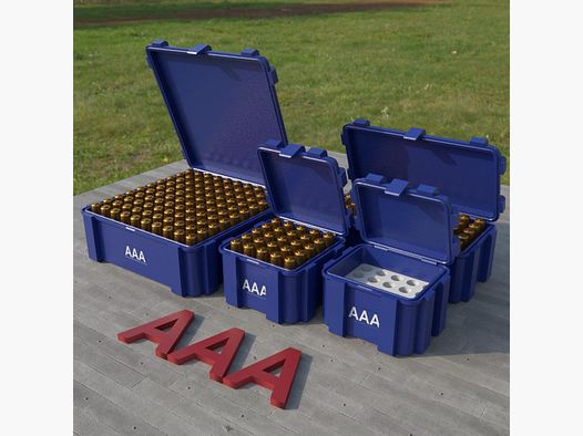 Filamelt AAA Batteriebox "Klappdeckel" – für 20 / 25 / 50 / 100 Batterien