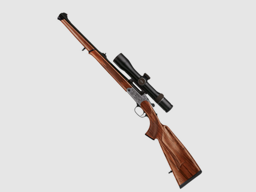 The noble hunting companion Blaser K95 LUXUS STUTZEN with class 4 wood and a wide choice of animal, ornamental or arabesque engravings, in Stutzen version