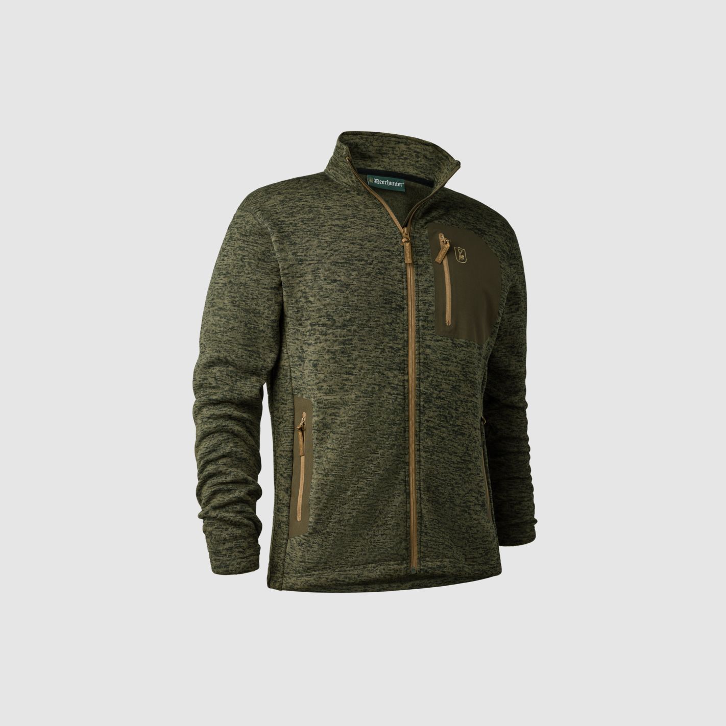 DEERHUNTER SAREK STRICKJACKE OLIVE NIGHT MELANGE, Bild 1 von 2