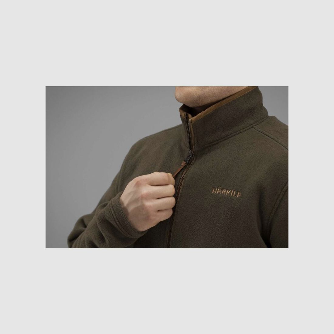 Härkila Herren Fleecepullover Sandhem Willow green melange