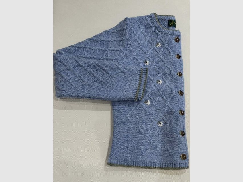 Cardigan da donna in lana merino blu chiaro