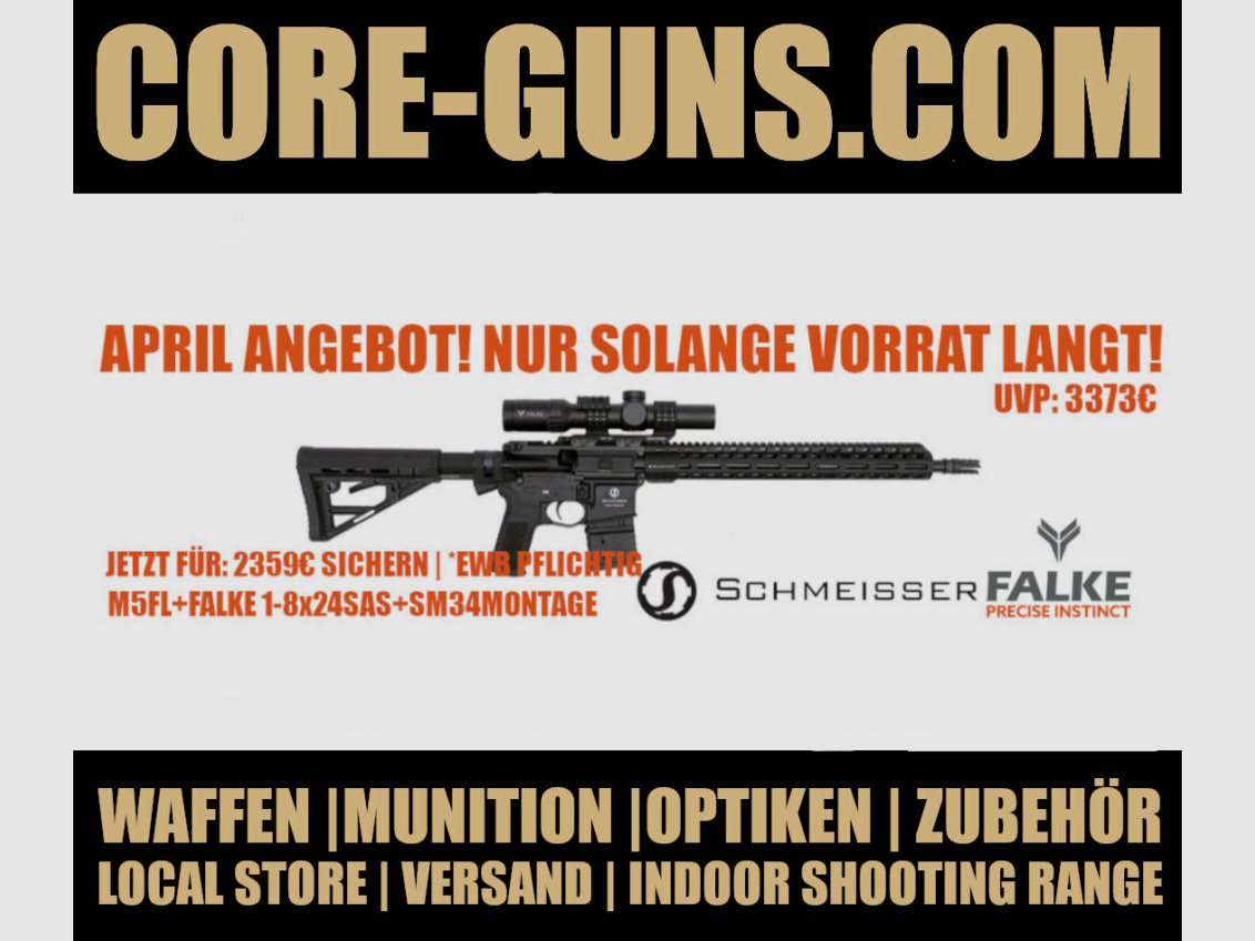Schmeiser M5FL APRIL ANGEBOT Schmeisser M5FL halbautomatische Büchse 223Rem inkl. Schmeisser SM34 QM Montage und Falke 1-8x24SAS UVP: 3380€