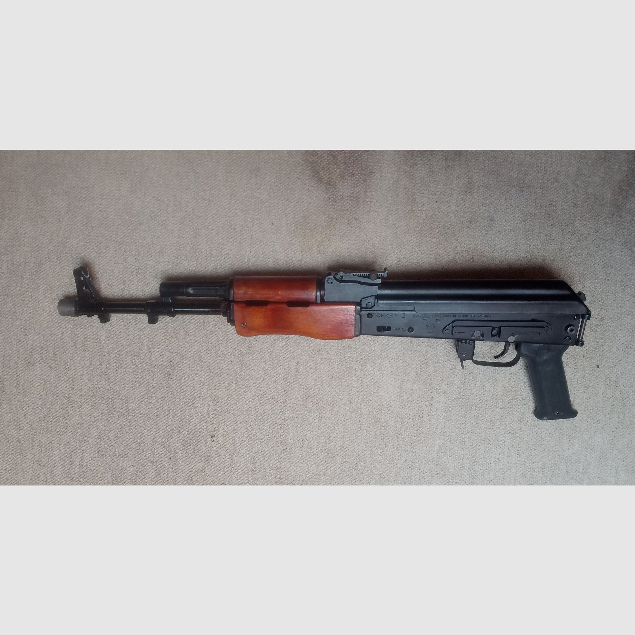 Original russischer RPK-74 Griff & Handschutz aus Schichtholz eingepasst für AK  und mit Gasrohr (AK74 / AK-100 / Saiga / Yunker 2/3/4)