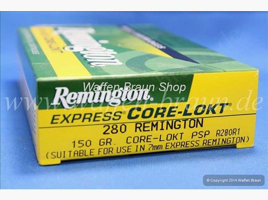 REMINGTON .280 REM. 150GR PTD SP,CORE- 20 STK #R280R1