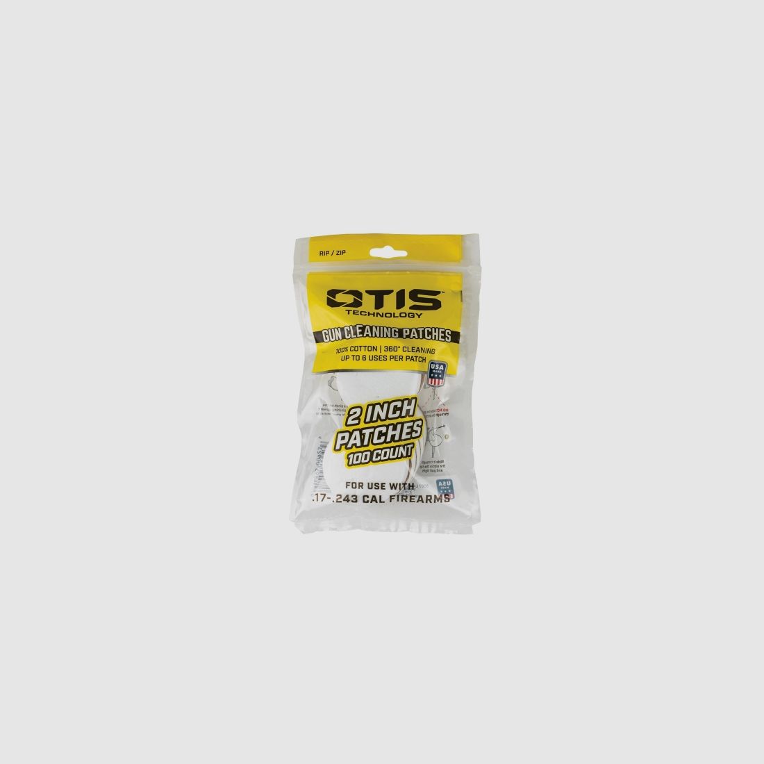 Otis Reinigungspatches 2" für Kleinkaliber .17 - .22 100 Stück