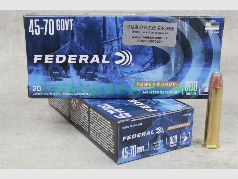 Federal Power Shok .45-70 Govt. Soft Point 300gr. 19.4g 20 pieces quantity discounts