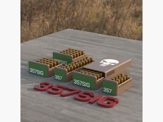 Filamelt Munitionsbox / Ammo .357 SIG – Patronenbox für 50 Schuss, Made in Germany