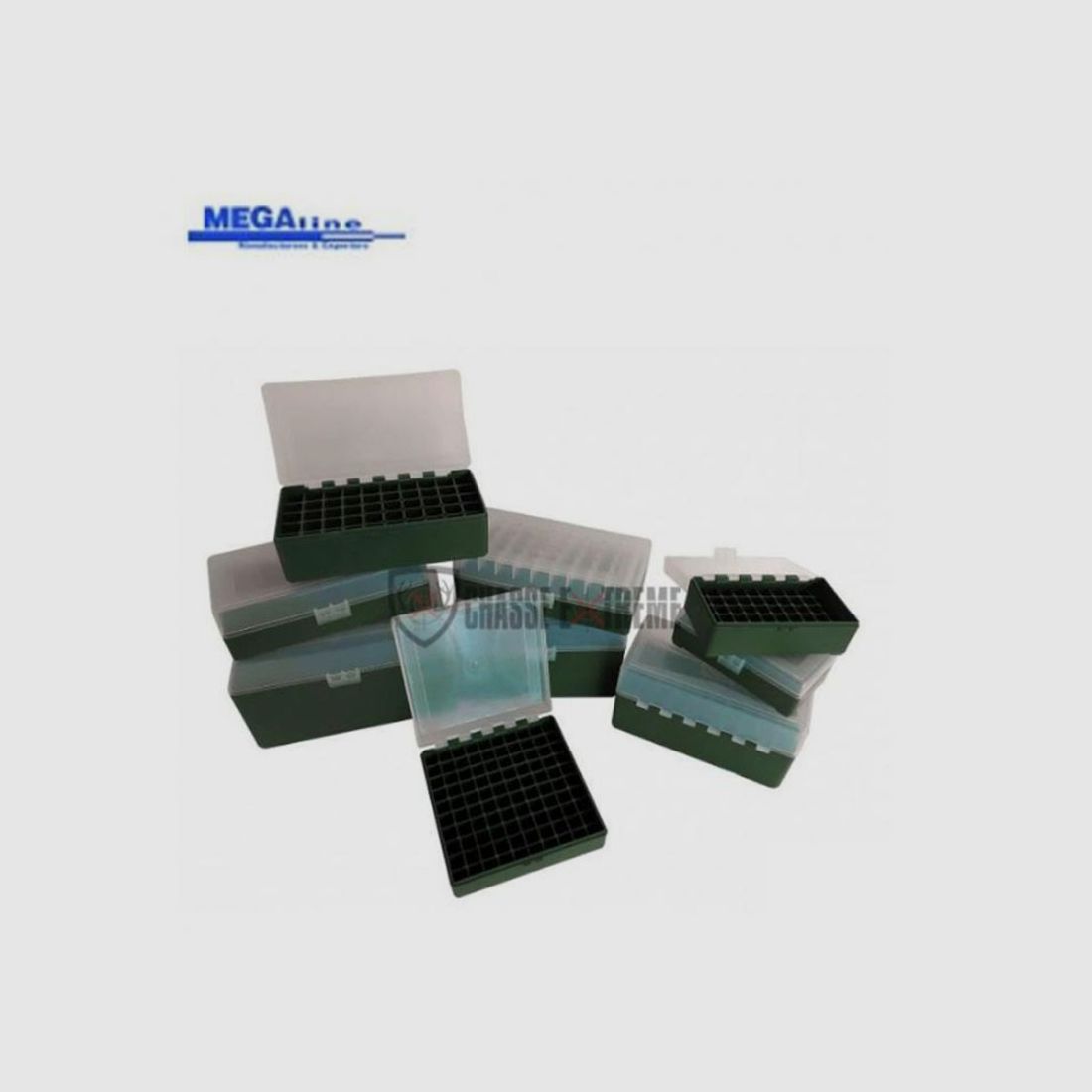 Caja de 100 Cartuchos MEGALINE transparente Cal 22Lr/25Acp