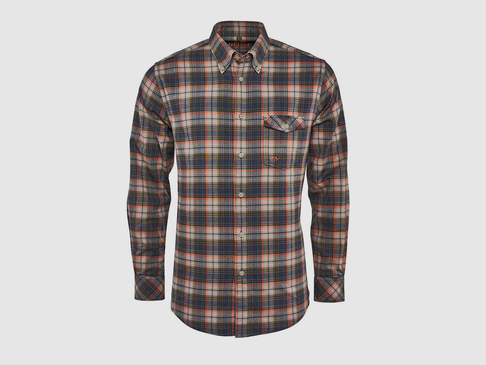 BLASER TWILL CLASSIC SHIRT BRUIN/ORANJE 118061, afbeelding 2 van 4