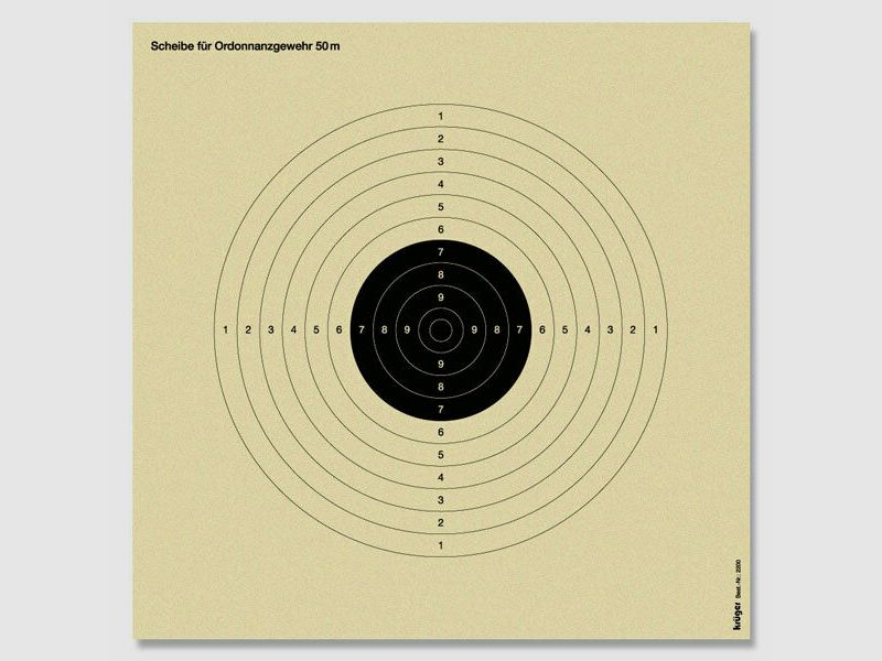 Cible de fusil d'ordonnance Krüger à 250 BDS ordonnance 50m
