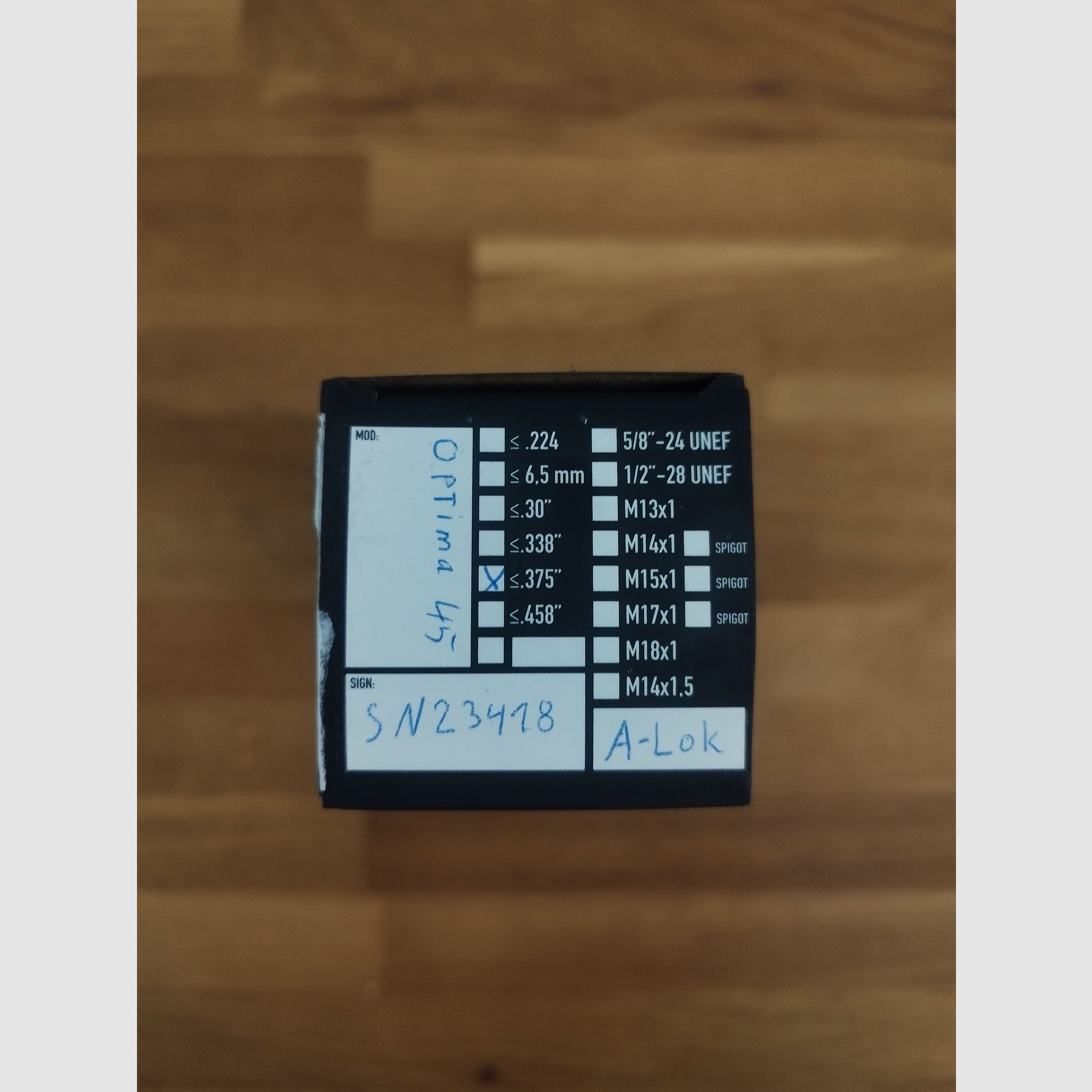 Silenzioso calibro 9,3 mm, A-Tec Optima 45 OB con A-lock incluso adattatore filettato M14x1 o altro