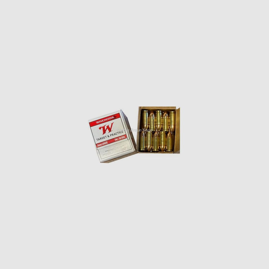 Winchester 9mm Luger Full Metal Jacket 124 grains / 8g 50 pièces lot spécial !!!