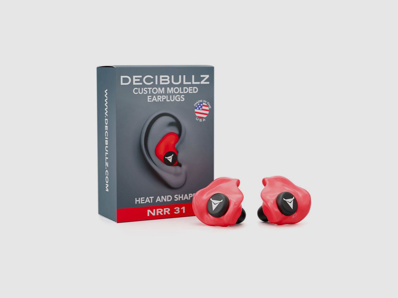 Decibullz 31 dB vervormbare oordoppen - rood, afbeelding 1 van 9