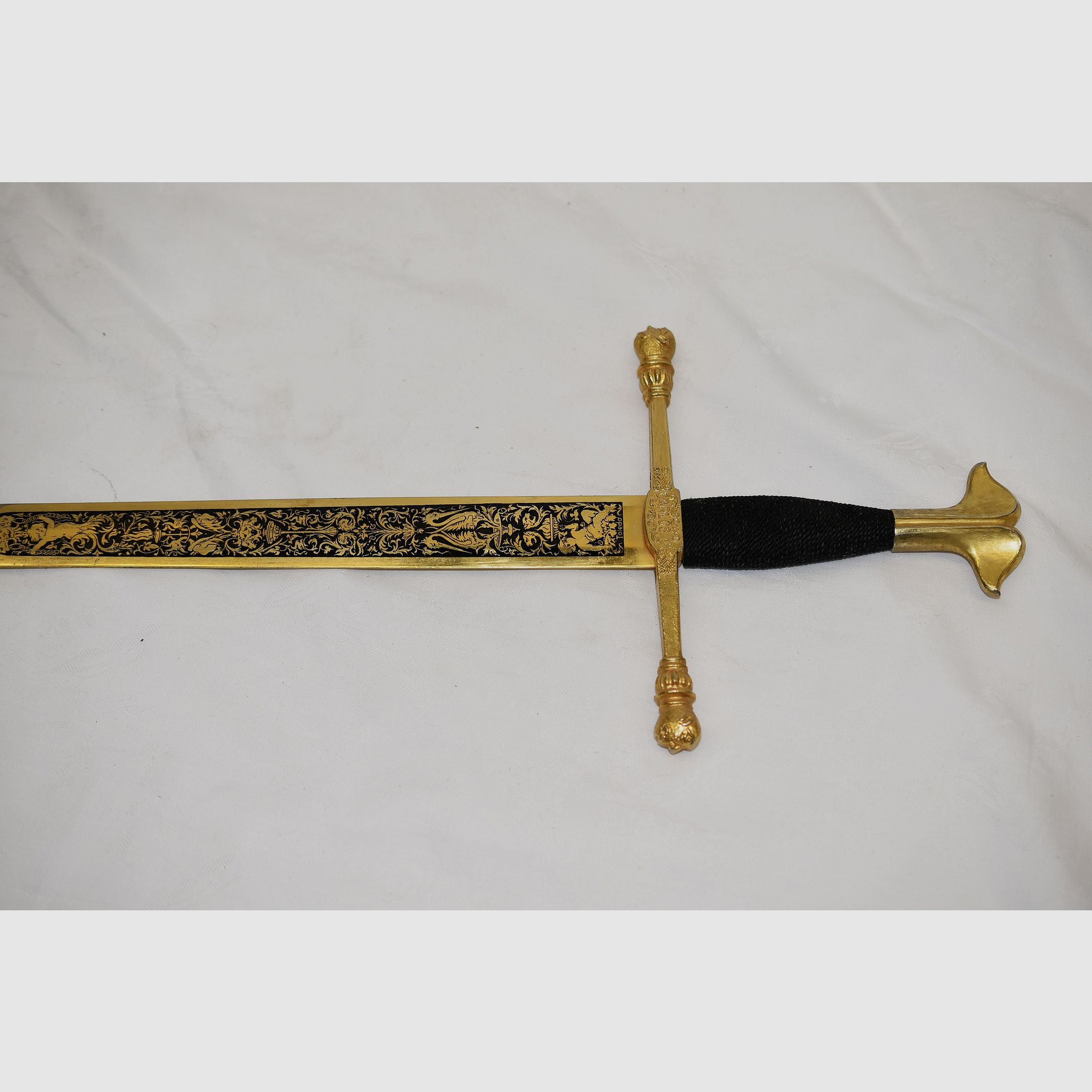 Renaissance-Schwert, Goldenes Schwert Carlos V, Kaiser Karl V, Toledo Gesamtlänge 74 cm