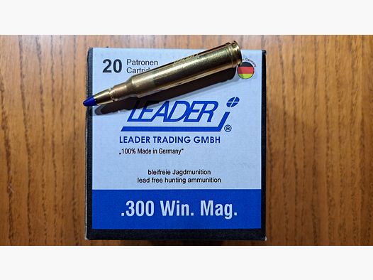 20 Schuss Jagdmunition Leader BLEIFREI .300 WinMag WM 7,8g - 120grs - LJG - SX