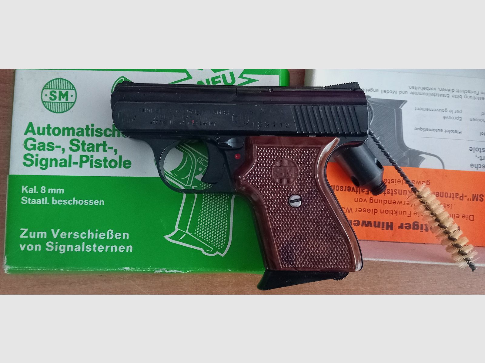 Alte Rhöner SM 15 Kal. 8 mm Knall im PTB 83/2 mit Verpackung!, Bild 2 von 8