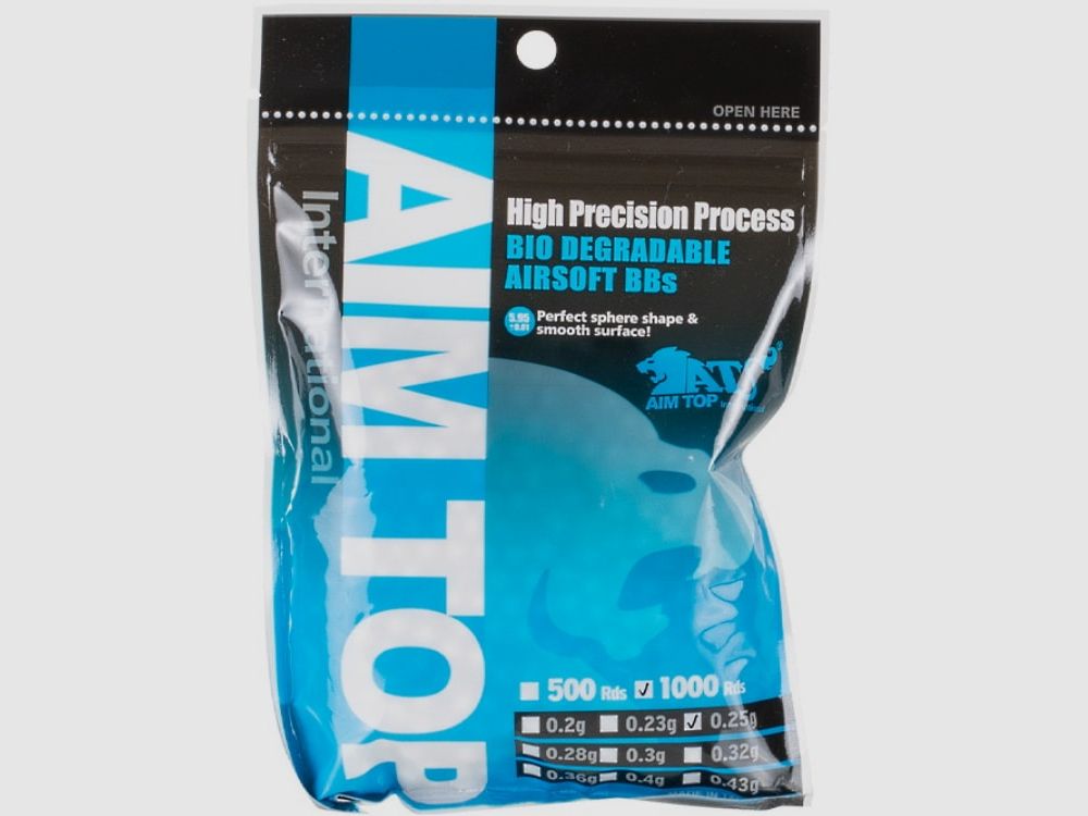 AIM TOP Precision BIO Tracer Airsoft BBs 0.25g (1000 Schuss)